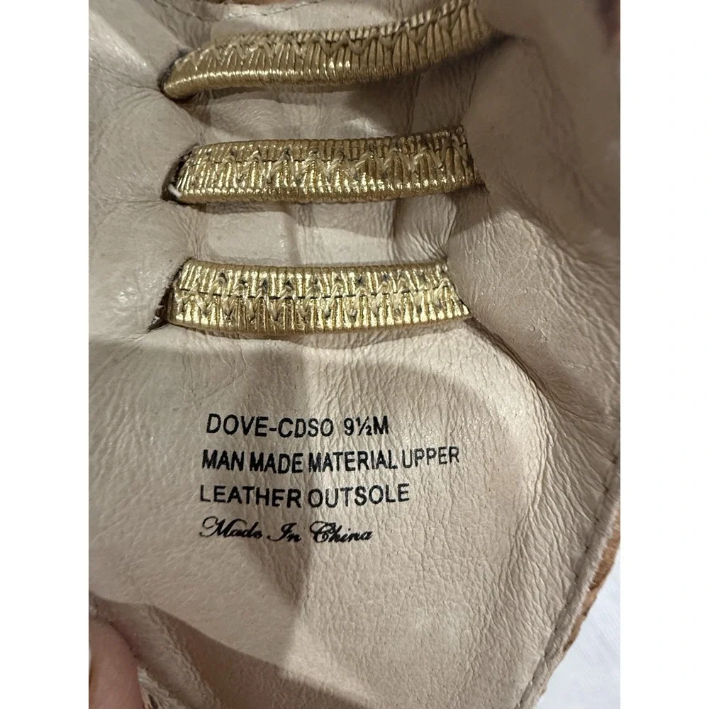 Donald Pilner Vensa Cork Wedge Sandal With Gold Lame Accent 9.5
